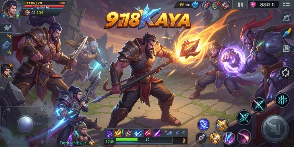 Tampilan gameplay seru dari game MOBA 918KAYA dengan aksi yang mendebarkan.