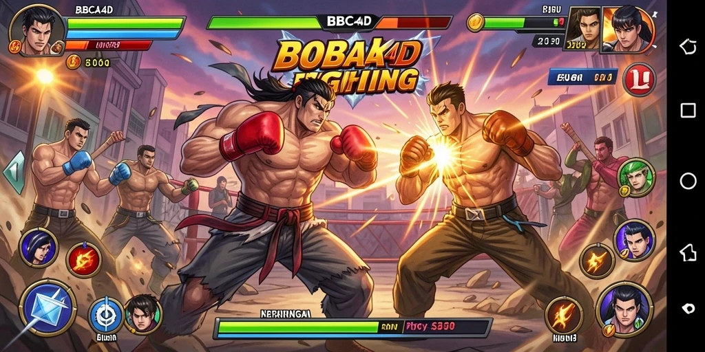 Gameplay BBCA4D menampilkan aksi pertarungan yang intens dan menegangkan.