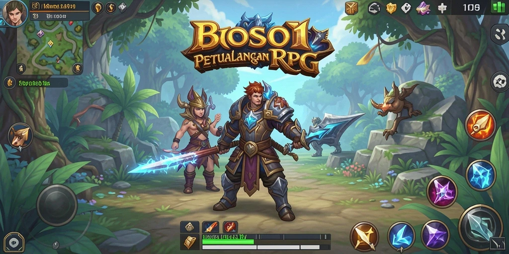 Screenshot menunjukkan aksi intens dalam pertarungan RPG.