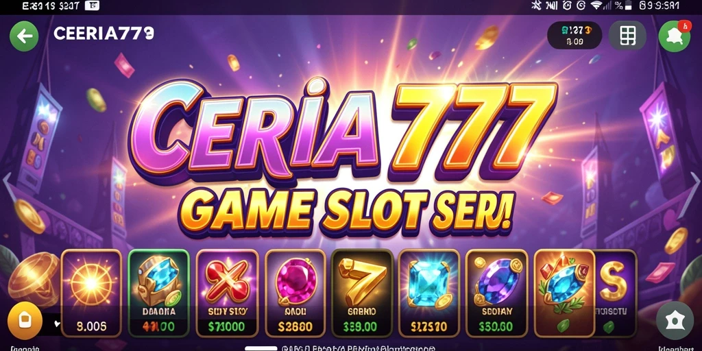 Tampilan gameplay CERIA777 dengan tema Slot yang menarik dan penuh warna.
