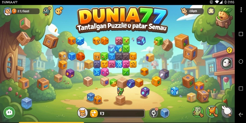 Tampilan gameplay seru dalam game Puzzle DUNIA77.