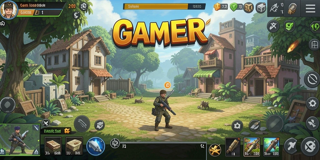 Tangkapan layar utama GAMERP menampilkan karakter dalam pertarungan seru.