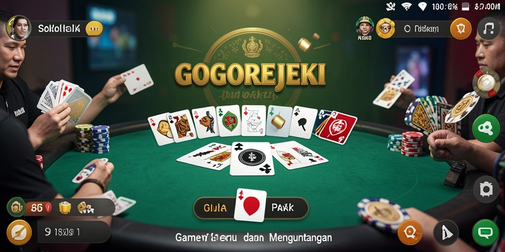 Tampilan seru dari gameplay poker di GOGOREJEKI.