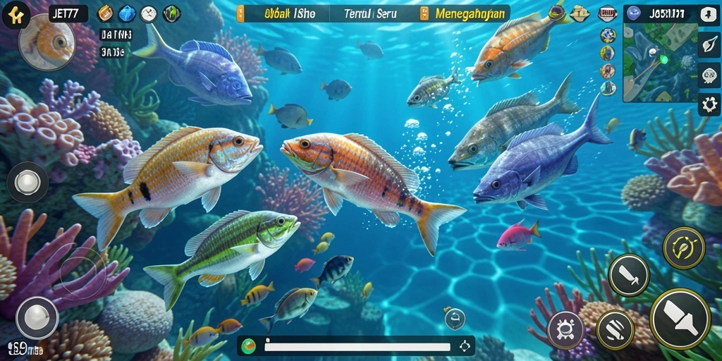 Screenshot JET77 menampilkan aksi menembak ikan yang mendebarkan.