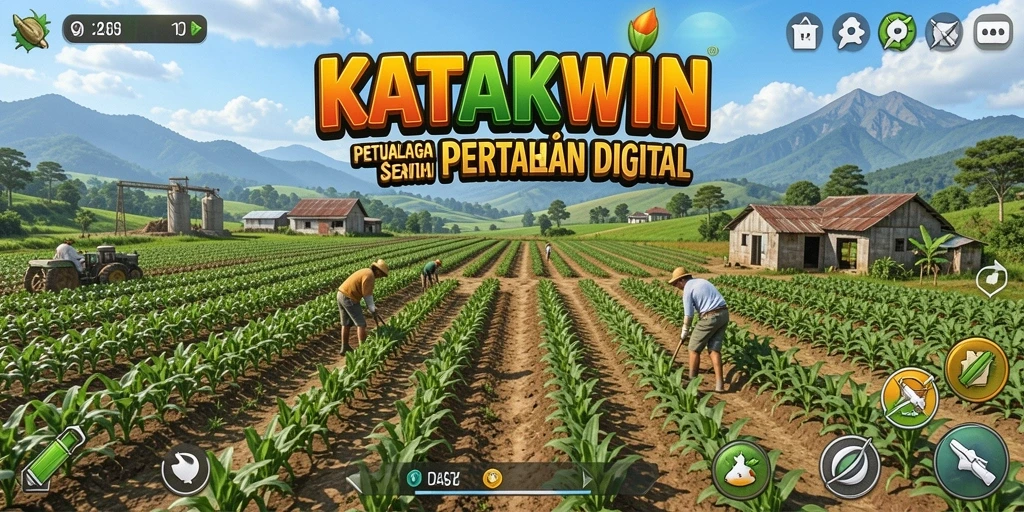 Gambaran menarik dari gameplay bertani di KATAKWIN.