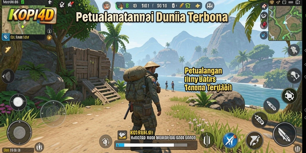 Screenshot utama KOPI4D menampilkan eksplorasi dunia terbuka yang luas.