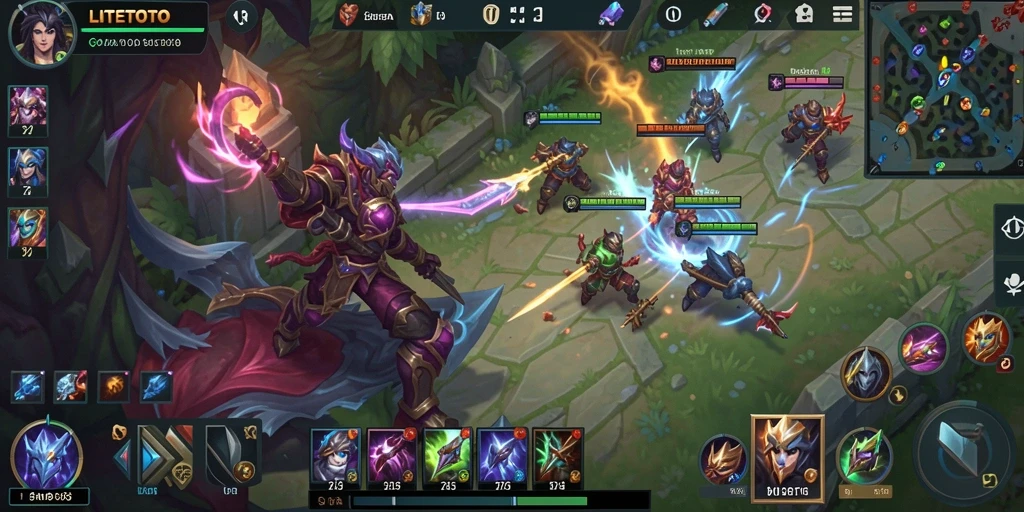 Tampilan gameplay LITETOTO yang mendebarkan di arena MOBA.