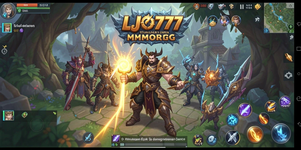 Tampilan gameplay epik dalam LJO777 yang menampilkan pertarungan seru.