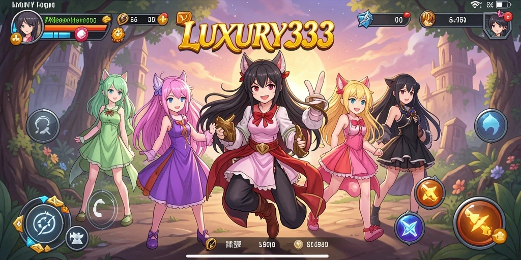 Tampilan gameplay yang imersif dari LUXURY333 dengan karakter Anime yang menarik.