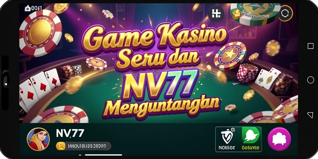 Screenshot gameplay NV77 yang menunjukkan antusiasme pemain Kasino.