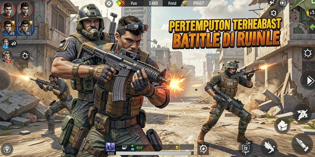 Tangkapan layar gameplay PRG007 menampilkan pertarungan intens di arena Battle Royale.