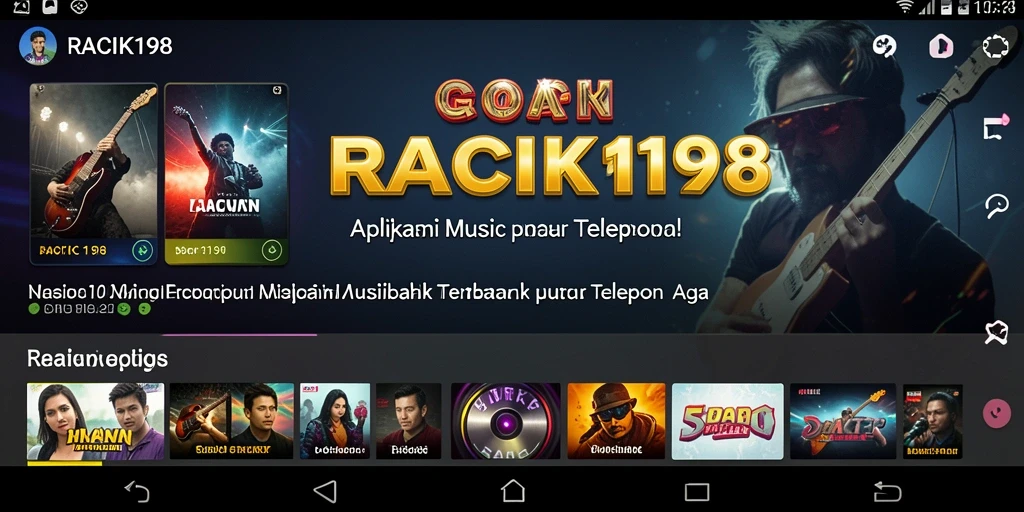 Melihat gameplay interaktif dalam aplikasi musik RACIK198.