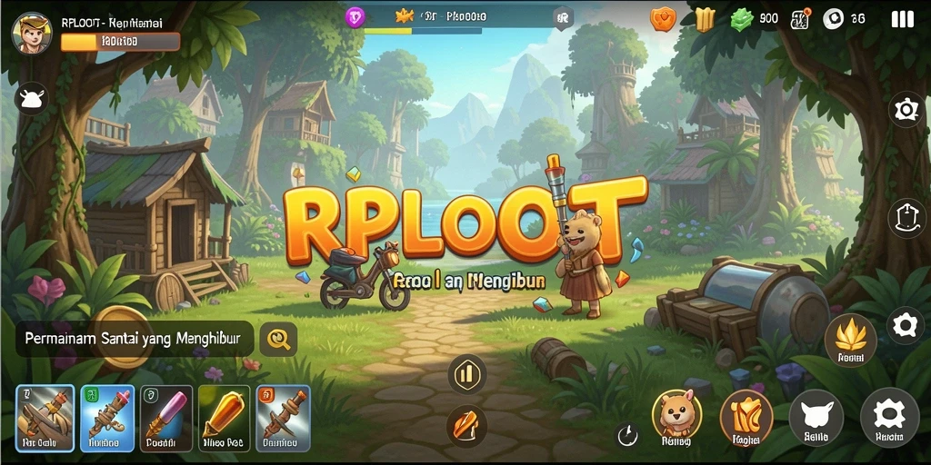 Tampilan gameplay <strong>RPLOOT</strong> yang penuh warna dan ceria.