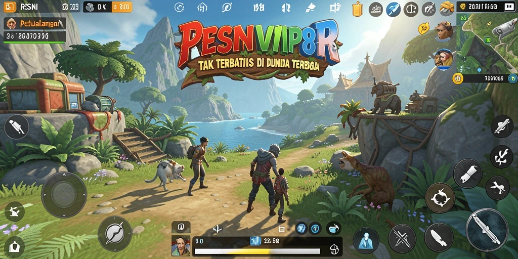 Screenshot gameplay RSNVIP8 yang menampilkan dunia terbuka yang luas.