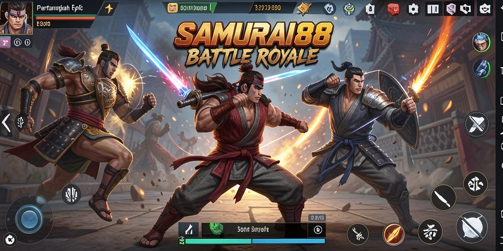 Tampilan gameplay seru dari SAMURAI88 dalam aksi Battle Royale.