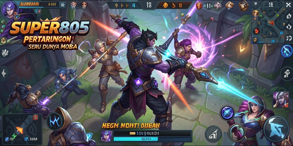 Tampilan gameplay seru dari <strong>SUPER805</strong> dalam pertarungan MOBA.