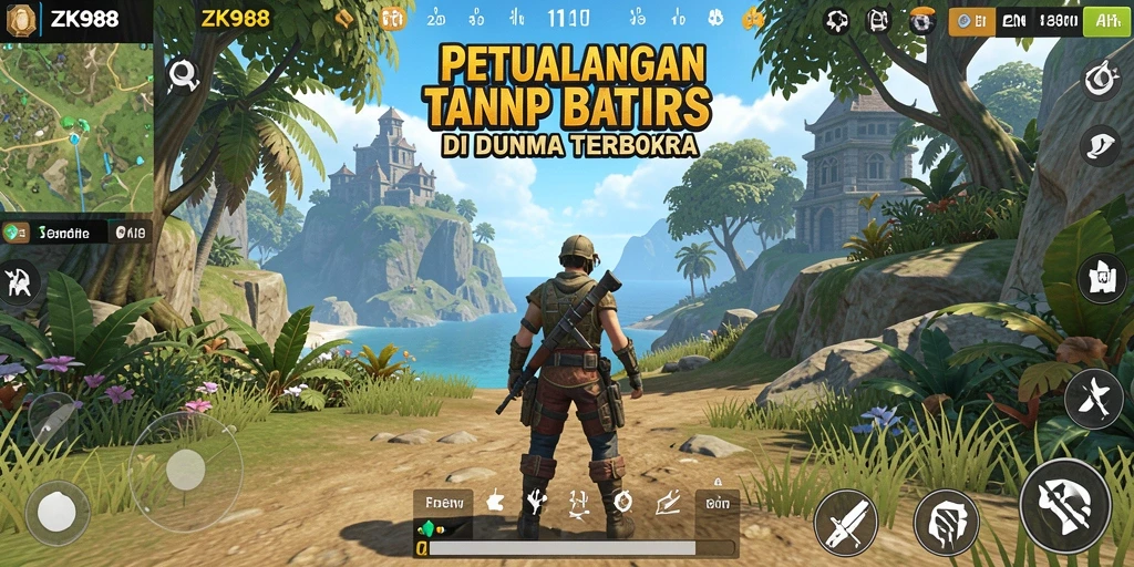 Tampilan gameplay ZK988 yang menakjubkan dan imersif di dunia terbuka.